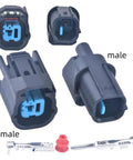 Slick One Pin Female Automotive Connector Wire Harness With Precision Cut Cable Rig Ready Auto Wiring Setup For Pickup Truck Install Hella Durable Plug And Play Electrical Adapter 61890591, showing male and female connectors.