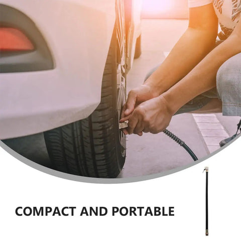 Tough As Nails Air Pump Hose Adapter Quick Connect Replacement For Tire Inflator With Durable Build And Anti Slip Grip To Ensure Safety While Inflating So You Can Hit The Road Without Leaks Being Stuck Roadside Safe And Sound, compact black hose on car tire