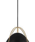 One Light Pendant In Metal Finish With Modern Industrial Style For Kitchen Island Dining Room Or Entryway Lighting Adjustable Drop Ceiling Light Easy Install Model 6551701-848 - black dome design with brass accents.