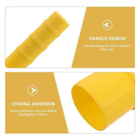 Close-up of yellow handle design for Two Pack Stretch Wrap Film Handle Tools For Fast Pallet Wrapping showing comfort and adhesion features.