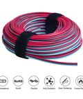 Indoor 80 Feet 3 Pin LED Extension Wire 20 AWG For WS2812B WS2811 Addressable Dream Color Tape Light Wiring Red Indoor