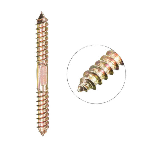 Pro Grade 10Mm X 100Mm Carbon Steel Hanger Bolts 12 Pack showing detailed coarse threads for robust wood and metal framing.