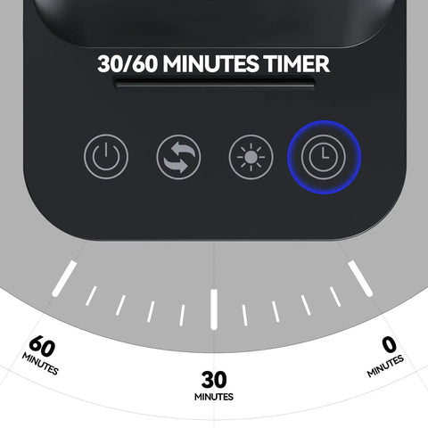 Timer settings on LED Desk Lamp With USB Charging Port And Pen Holder, Dope Flexible Gooseneck Study Light, 30/60 minute options.