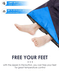 Roomy Three Season Sleeping Bag For Adults And Teens Lightweight Waterproof Cold Weather Camping Gear opened at feet
