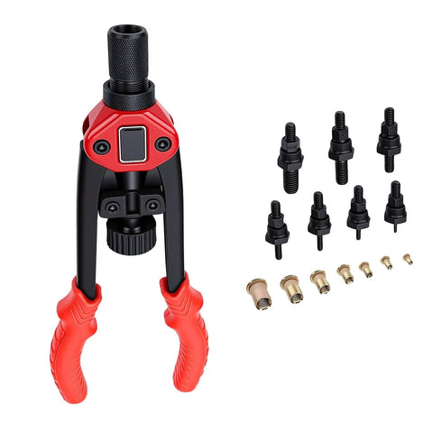 Rivet Nut Tool Kit With Interchangeable Mandrels And Storage Box For Furniture Auto Marine And Industrial Projects With Quick Head Replacement