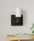 Two Pack Battery Operated Wall Sconces With Remote Easy No Wire Install Matte Black LED Wall Lights 160 Lumen Dimmable