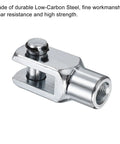 Air Cylinder Rod Clevis End Set 2 Pack 62mm Length M12x1.25 Female Thread Y Connector Silver Durable Low Carbon Steel For Pneumatic Cylinders And Automatic Equipment, silver low-carbon steel clevis