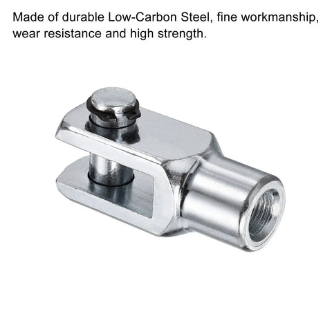 Air Cylinder Rod Clevis End Set 2 Pack 62mm Length M12x1.25 Female Thread Y Connector Silver Durable Low Carbon Steel For Pneumatic Cylinders And Automatic Equipment, silver low-carbon steel clevis