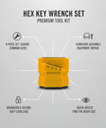 Top Tier Durable PVC Hex Key Set With Secure Soft Lock Case for Quick Furniture Assembly And Smooth Home Repairs You Need In Your Garage Kit, yellow 9-piece case