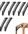 Heavy Duty 45 Degree Angle Brackets 8 Pack Steel Corner Connectors For Wood Framing And Outdoor Decking, black powder coated.