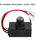 Exterior Dusk To Dawn Photocell Sensor with auto on off for outdoor lights photoelectric control switch, installation thread visible