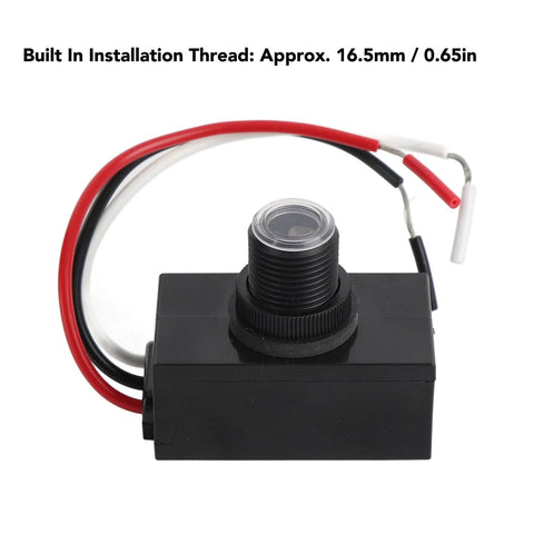 Exterior Dusk To Dawn Photocell Sensor with auto on off for outdoor lights photoelectric control switch, installation thread visible