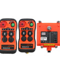 Dual Speed Wireless Crane Hoist Remote Control With 100 Meter Range, Ultra Fast 0.01 Second Response, Heavy Duty Industrial Grade Controller For Cranes, Hoists, Winches And Construction Vehicles, 2 Keys, orange transmitter and receiver