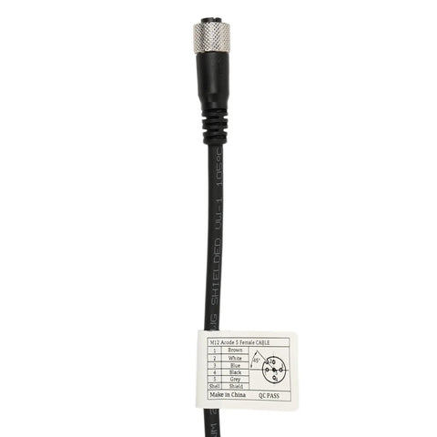 M12 A Coded 5 Pin Female Cable for Encoder Actuator Sensor Controller CAN Bus Open End Power Data, 35m side view