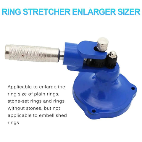Portable Ring Stretcher And Expander Tool Featuring 13 Heavy Duty Dies For No Sweat Jewelry Resizing, blue sizer for enlarging plain rings.