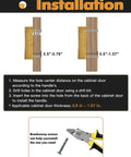 Installation instructions for Two Pack Antique Brass Cabinet Pulls Flat Cup Drawer Handles For Kitchen Cupboard Bathroom Dresser Cabinet Hardware Zinc Alloy Durable Vintage Style With Long Lasting Finish, including measuring hole center and drilling instructions.