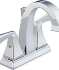 Dryden Centerset Chrome Bathroom Faucet With Diamond Seal Technology and 3 Hole Installation 1.5 GPM Metal Pop Up Drain shown.