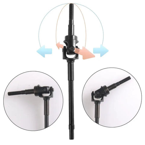 Tough As Nails Steel Front Cvd Drive Shafts Upgrade Kit For 1/10 Scale Rc Rock Crawlers, showing universal joints and angles.