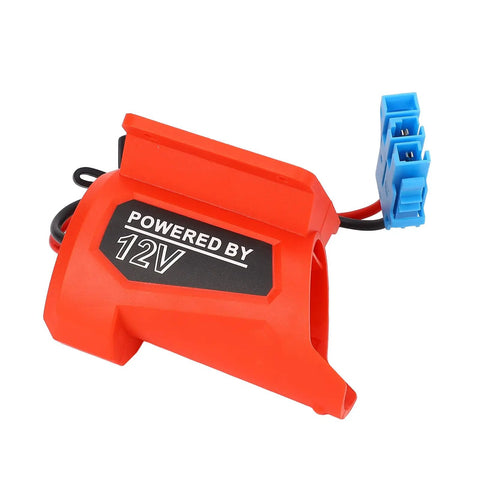 Red 18V Battery Adapter Conversion Kit With 12AWG Wire And 40A High Current For Riding Toys RC Cars And Robotics shown