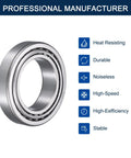 Two Pack 32011 Tapered Roller Bearing Cone And Cup Set, 55mm Bore, 90mm Outer Diameter, Chrome Steel ABEC 3, with features list