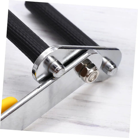 Close-up of Portable Drywall And Tile Lifter Set With Sweet Adjustable Grip heavy duty alloy grips and rubber pads.