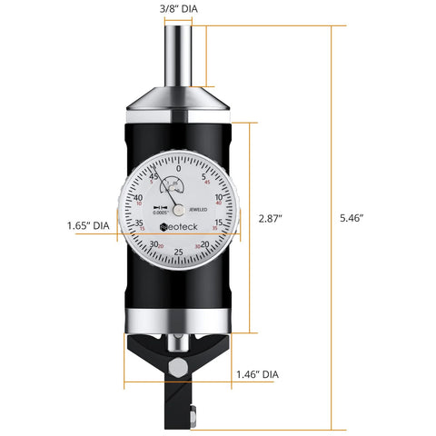 Neoteck coaxial center indicator with storage case; 0-0.15 in range, 0.0005 in dial accuracy for milling machines