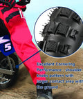 Rear Wheel Assembly For Razor MX500 MX650 SX500 Mini Dirt Rocket Bike with 2.50-10 Tires showing tread pattern on dirt.