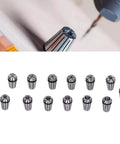 13-Piece ER11 spring collet set 1.0mm-7.0mm high-clamp milling tool kit for CNC engraving and metalworking projects