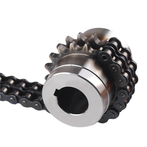 Heavy Duty Aluminum Sprocket Gear Chain Coupler KC4012 with roller chain for 3D printing, 12-22mm sizes, reliable performance.