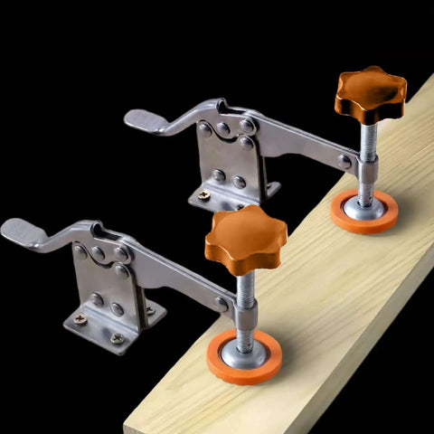 Stainless Steel Toggle Clamps With Vertical Release Adjustable Anti Slip Hold Down for Woodworking and Welding on wood beam