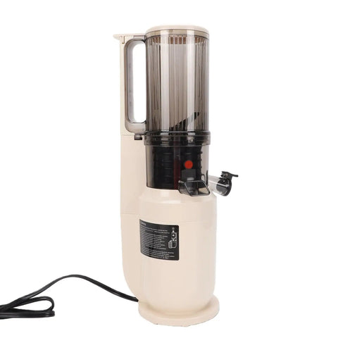 Onythral Compact Electric Cold Press Juicer With 3.15 Inch Wide Mouth side view showcasing sleek design and large feed tube.