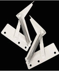 Heavy Duty Flip Up Storage Box Hinges 2 Pack Rust Resistant Cold Rolled Steel Slow Close Spring Action Ultra Smooth Lid Lifts Quiet Durable Performance, white spring hinge pair