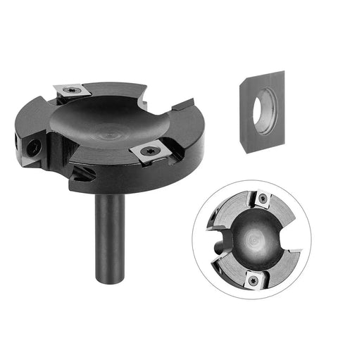 Heavy Duty Two Flute Wood Planer Router Bit With Seven Five Millimeter Cutting Diameter And Twelve Millimeter Shank, showcasing tough carbide tips and design.
