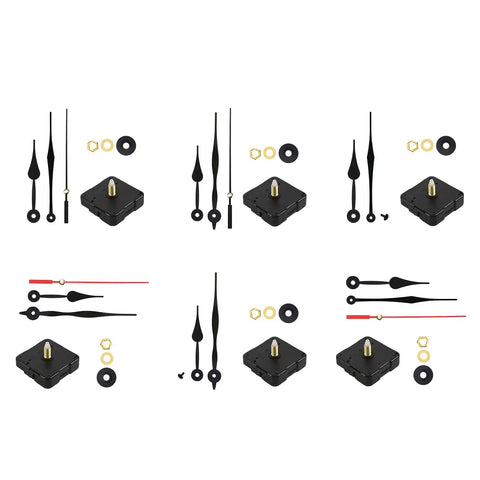 Silent Clock Movement Replacement Kit with ABS mechanism, hands, and mounting hardware for DIY timepieces; energy-efficient
