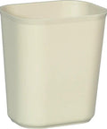 Fire Resistant 14 Qt Beige Wastebasket for Hospitals, Schools, Hotels, Offices, and Homes with Wide Open Top, Durable Resin Construction