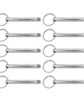 Heavy Duty Industrial Locking Pins Carbon Steel Fast Release Ball Detent Set showing 10 pieces with user friendly rings for secure locking.
