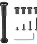 M6 Socket Cap Bolt Kit For Furniture, 30 Piece Set With Allen Wrench, Countersunk Screws, Barrel Nuts In Black Finish