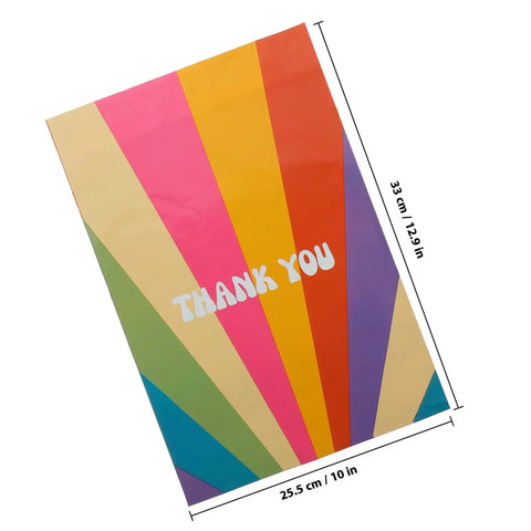 Rainbow Color Waterproof Poly Mailer Bags 100 Count Self Sealing Shipping Envelopes For Clothes Tough As Nails Tear Resistant 25x33 cm