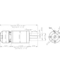 Blueprint of Thor 2826 Planetary Gear Brushless Motor Outrunner 15V 4 Nm Torque 28mm Gearbox 6mm Shaft Ideal For Robotics And RC Projects
