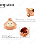 Copper drag shield cap for Ice-40C T Plasma Electrode Replacement Kit, Spectrum 625 Cutter PKG 15 with focus on design details.