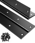 Two Pack 36 Inch by 3 Inch Black Piano Hinge Heavy Duty Stainless Steel Continuous Hinge with screws displayed
