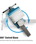 Heavy Duty Reversible Bench Vise With Dual Jaw Configurations 6.5 Inch Jaw Width And 6.7 To 10.8 Inch Jaw Opening 360° swivel base