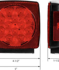 Front and side view of 12V LED Compact Submersible Trailer Light Kit For Trailers Under 80 Inches with Stop Turn Tail Lights