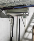 Solid 304 Stainless Steel Bladder Water Pressure Tank mounted on wall, featuring 224 Gallon Capacity and 1 Inch Male Thread Ports.