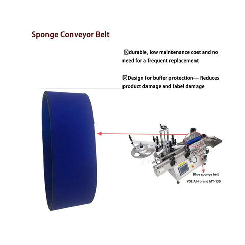 Sponge Conveyor Belt for Labeling Machine MT-130 MT-200, 770mm by 120mm, 10mm Thick, blue sponge belt for MT-130 labeler