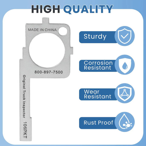 Must Have Pre Trip Inspection Tool For Truck Drivers And Mechanics With Tire Tread Depth Gauge shown with durability features.