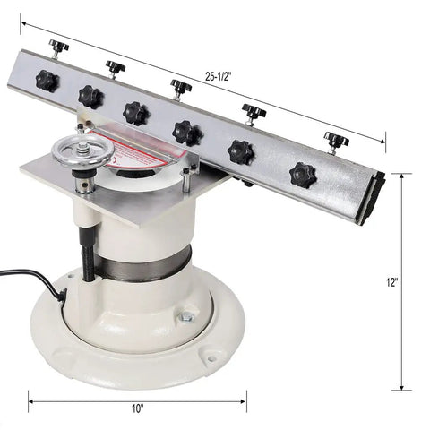 Aynuma 25 Inch Knife Grinder Machine With 1/2 Horsepower Motor And 6 Inch Grinding Wheel with adjustable holder at 10-90 degrees.