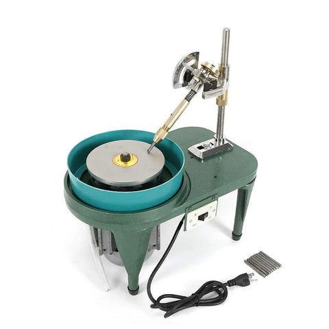 Gem Faceting Machine For Jewelry Making 110V Rock Bench Polisher And Grinding Lathe Tool Pro Grade Compact 6 Inch Polishing Disc