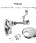 Heavy Duty 316 Stainless Boat Cam Latch With Flush Hatch Pull, Marine Back Plate And Screws Included for doors and hatches