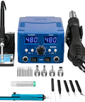 2 In 1 Soldering And Hot Air Rework Station With 750W Power, Precise 212 F To 896 F Temperature Control, Clear LED Display